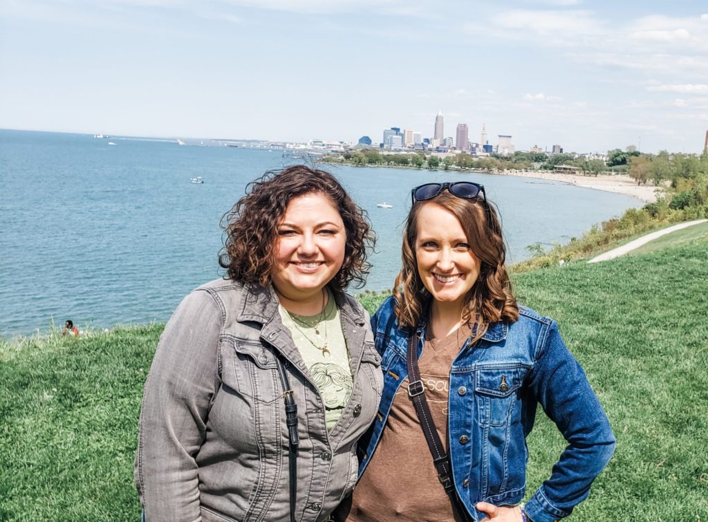 Director of development Natalie Ringeis (left) poses with founder and executive director Jess Taylor.