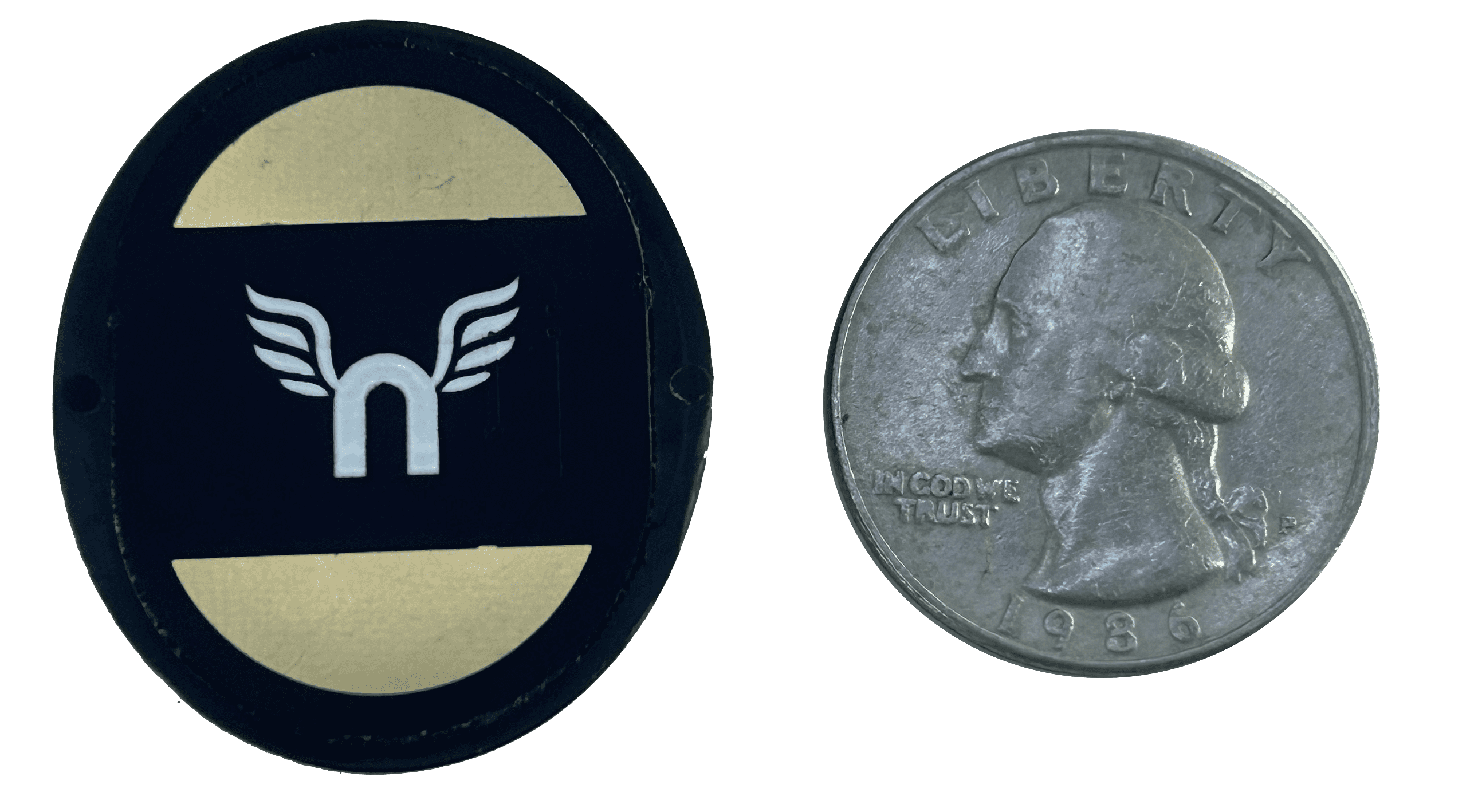 Notus-Labs-device-with-a-quarter-to-scale